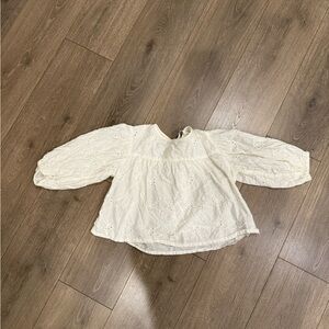 H&M Cream Eyelet Blouse